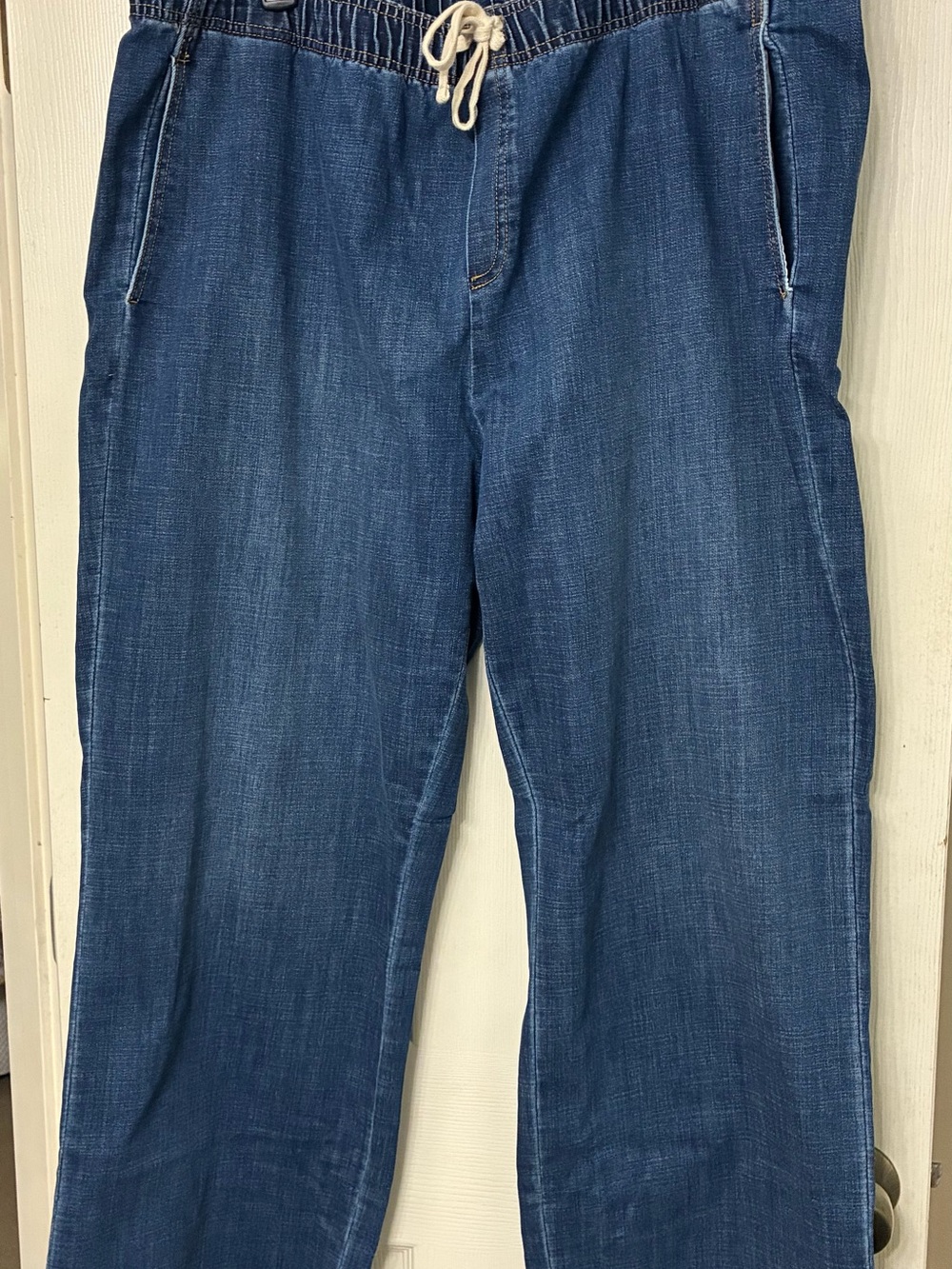 Women’s Blue Boot Cut Drawstring Jeans